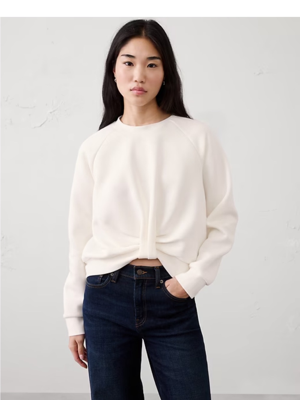 Banana Republic Weekender Twist Sweatshirt Snow Day Medium NWT